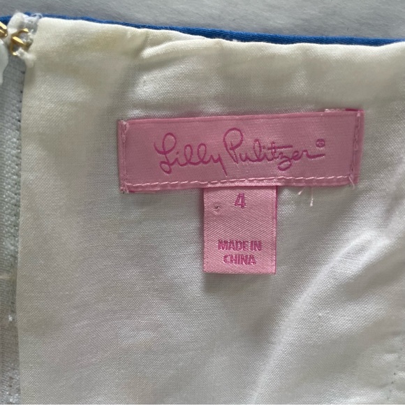 Lilly Pulitzer Strapless Patchwork Color Block Dress Pink Green Size 4 Vintage - Picture 6 of 14